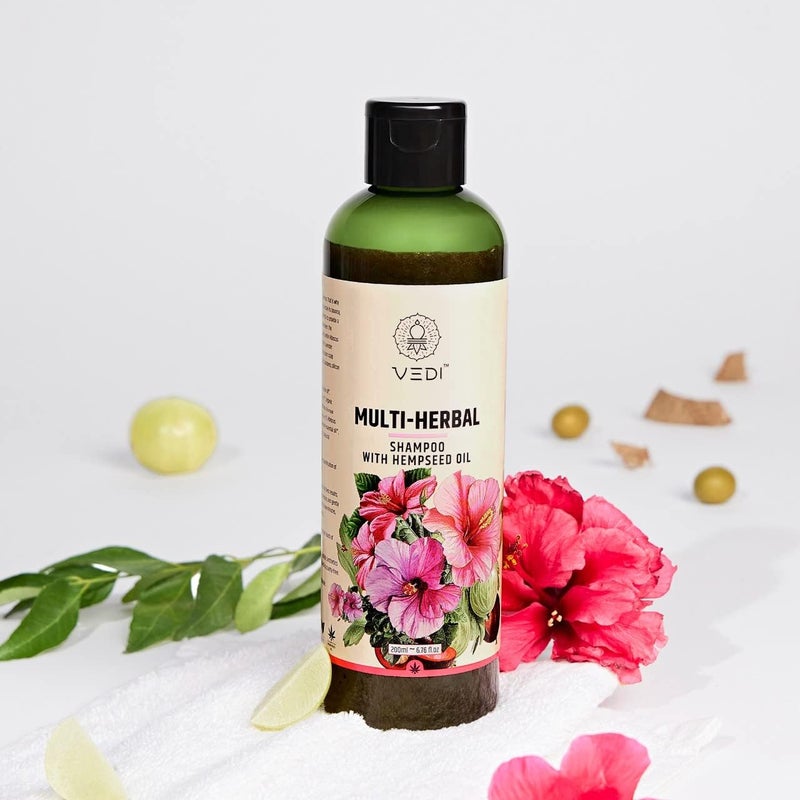 Vedi MultiHerbal Shampoo 200ml 100 Natural Herbal Shampoo Cleanser for Controlling Dandruff Hair fall Suitable for All Hair Types Pack of 1 - Image 3