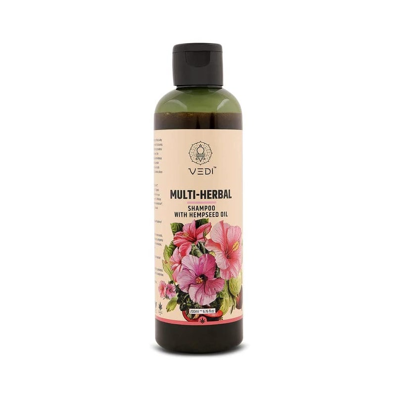 Vedi MultiHerbal Shampoo 200ml 100 Natural Herbal Shampoo Cleanser for Controlling Dandruff Hair fall Suitable for All Hair Types Pack of 1 - Image 1