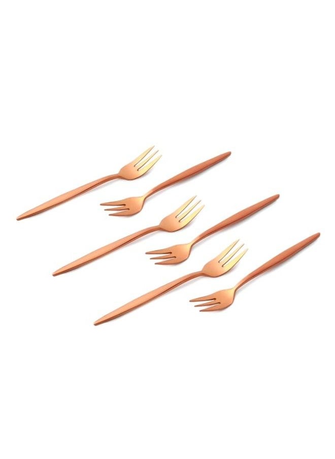 Life Smile 12pcs Cutlery Set, 18/10 Stainless Steel, Flatware Set, 12pcs Cake Fork, Shine Rose Gold, for Home Kitchen, Mirror Polished - Dishwasher Safe  - Image 2