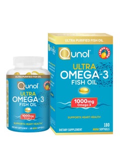 Qunol Fish Oil Omega 3 Mini Softgels, 1000mg Omega 3 EPA + DHA, Ultra Pure Supplements, Heart Health Support, Lemon Flavor, Easy to Swallow Minis, 3 Month Supply, 180 Count - pzsku/ZDF974F8FF86BD33D853DZ/45/_/1735908078/a5767e7a-f057-4509-bced-91544c611740