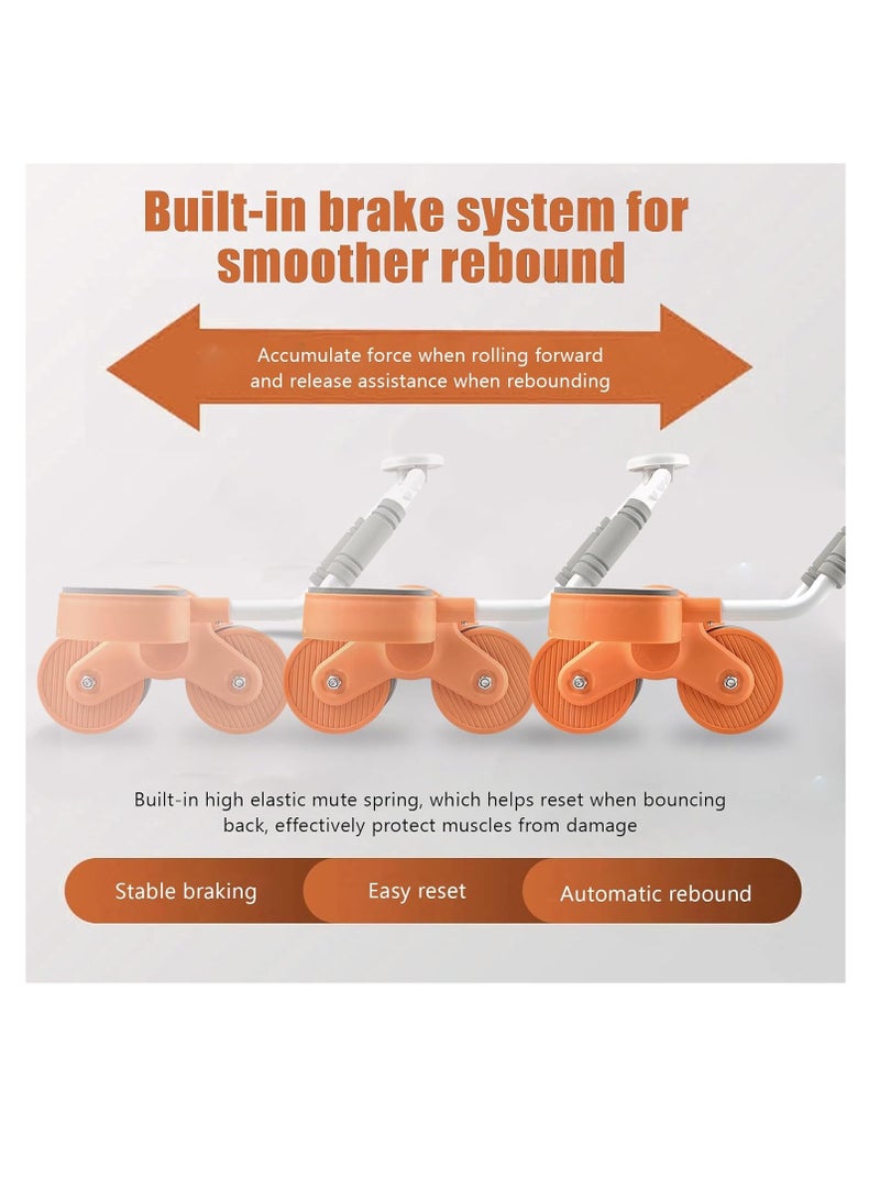 سبال بكرة تمرين البطن مع دعم الكوع ومؤقت، معدات تمرين أساسية بعجلة تمرين البطن، عجلة تمرين البطن ذات الارتداد التلقائي - Image 3