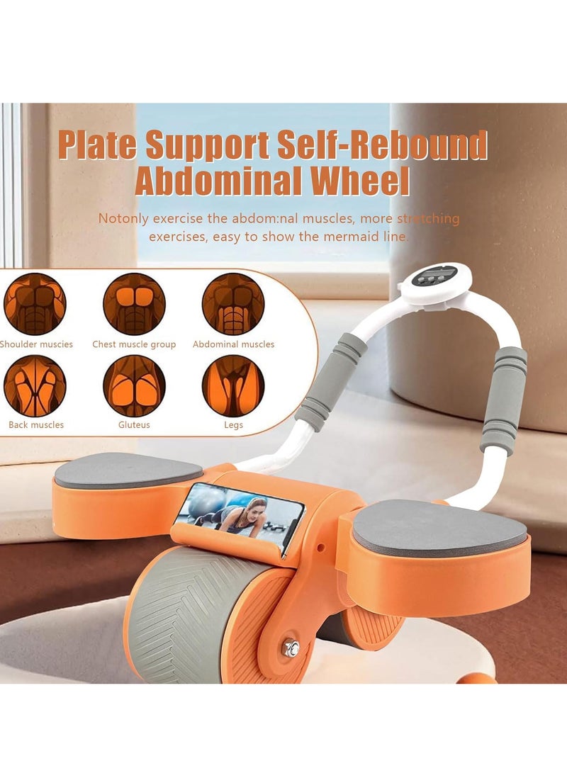 سبال بكرة تمرين البطن مع دعم الكوع ومؤقت، معدات تمرين أساسية بعجلة تمرين البطن، عجلة تمرين البطن ذات الارتداد التلقائي - Image 4
