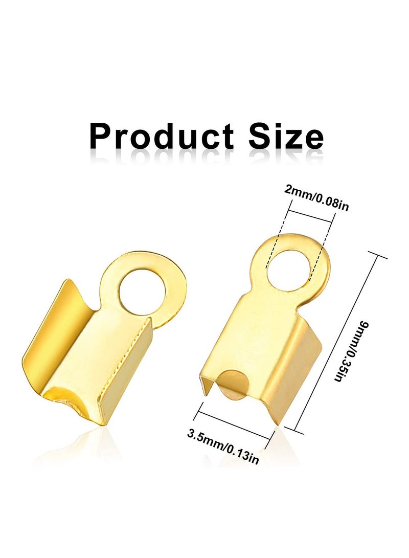 SYOSI DIY Jewelry Leather Cord Clip Clip Buckle Wire Clip Clip Tongue Bag Buckle Bracelet Jewelry Material, Fold Over Cord Ends Cord Crimp End Tips Fold-Over End Caps Leather Ribbon Ending Clasp - Image 3