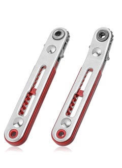 KASTWAVE Mini Ratchet Wrench, 1/4 Inch Drive Ratcheting Screwdriver, Wrenches Elbow Head and Flat Head High Torque Offset Reversible Drive Handle for 1/4-Inch Hex Shank Drill, Screwdriver Bits, 2 Pcs  - Image 1