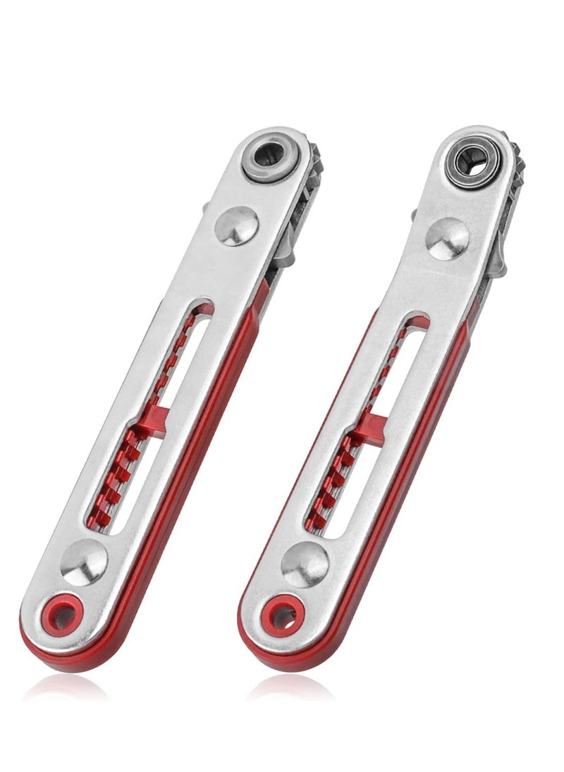 KASTWAVE - Mini Ratchet Wrench, 1/4 Inch Drive Ratcheting Screwdriver, Wrenches Elbow Head and Flat Head High Torque Offset Reversible Drive Handle for 1/4-Inch Hex Shank Drill, Screwdriver Bits, 2 Pcs - Image 1