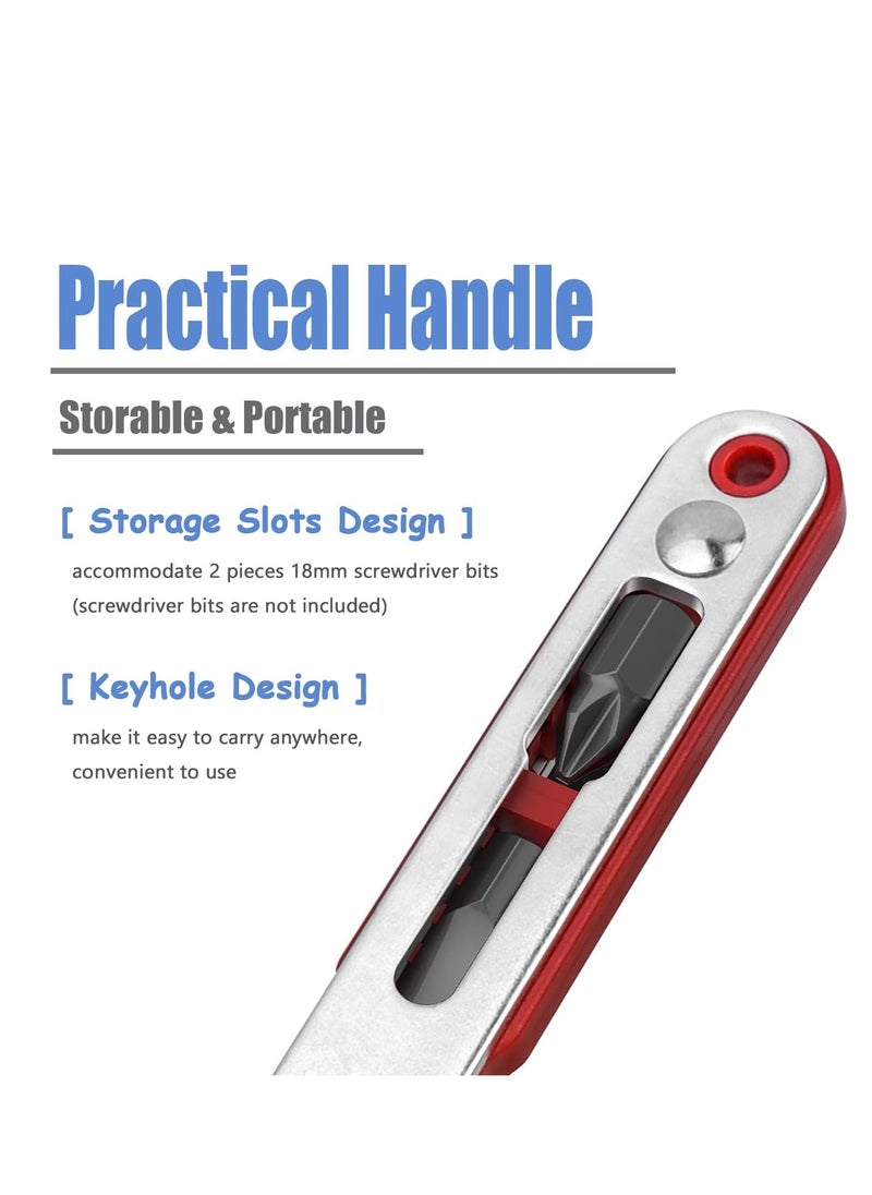 KASTWAVE - Mini Ratchet Wrench, 1/4 Inch Drive Ratcheting Screwdriver, Wrenches Elbow Head and Flat Head High Torque Offset Reversible Drive Handle for 1/4-Inch Hex Shank Drill, Screwdriver Bits, 2 Pcs - Image 1
