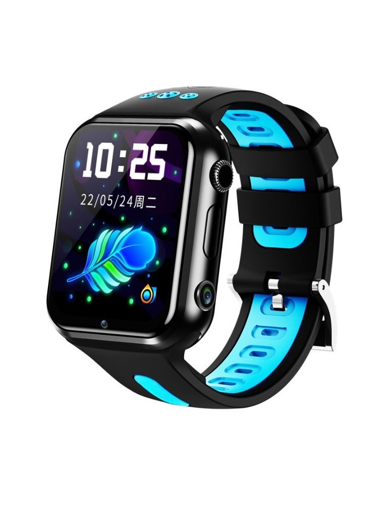 W5 Pro Smart Watch, 4G Children Phone Watch, Lightweight And Comfortable Fitness Tracker Kids Watch, Full Touch Bluetooth Call Smart Wrist Bracelet For Children, (1pc, Black And Blue) - Image 1