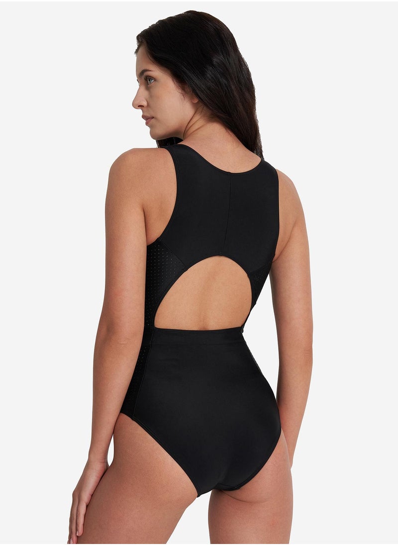 Joss Joss Women's Swimsuit Black – Zipper Design, Removable Cups, Creora Highclo Fiber, Chlorine-Resistant, Freedom of Movement, Stylish & Comfortable  - Image 2