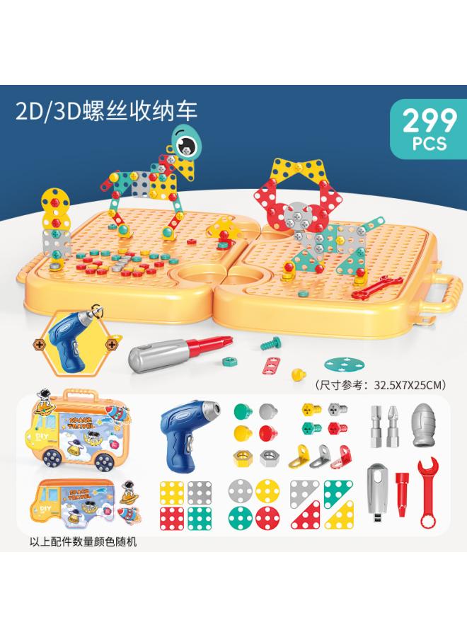 Children's Screw-twisting Educational Toy Nut Combination Screw Disassembly Simulation Electric Baby Repair Toolbox Toy