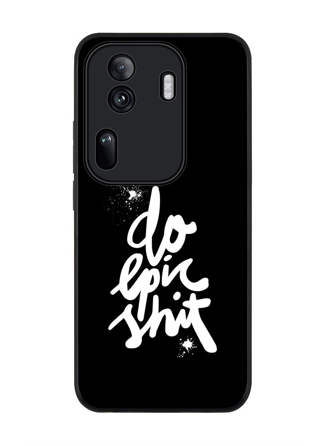 Stylizedd Rugged Black Edge Case for Oppo Reno11 Pro, Slim fit Soft Case Flexible Rubber Edges Anti Drop TPU Gel Thin Cover -  Epic  - Image 1