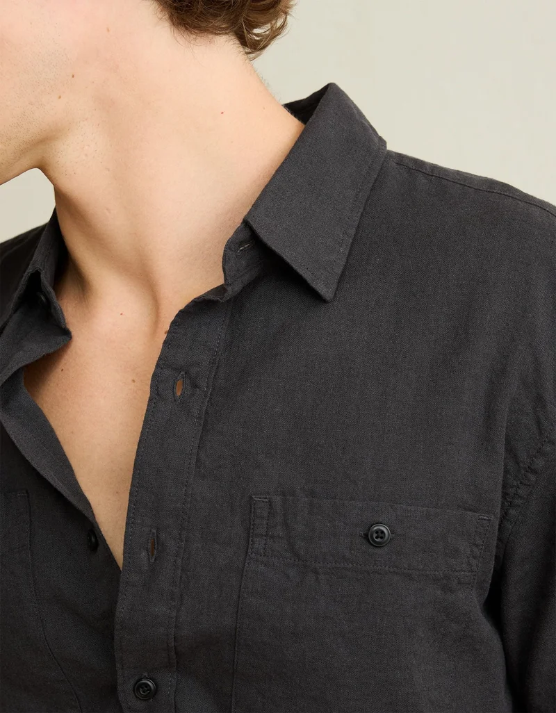 American Eagle  AE Standard Fit Linen-Blend Button-Up Shirt for Men | Best Price UAE