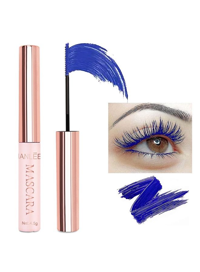 Mascara Colorful Fiber Mascara Charming Longlasting Mascara, Thick & Long Eyelash Waterproof and Smudge-proof Eyes Makeup (Sky blue)