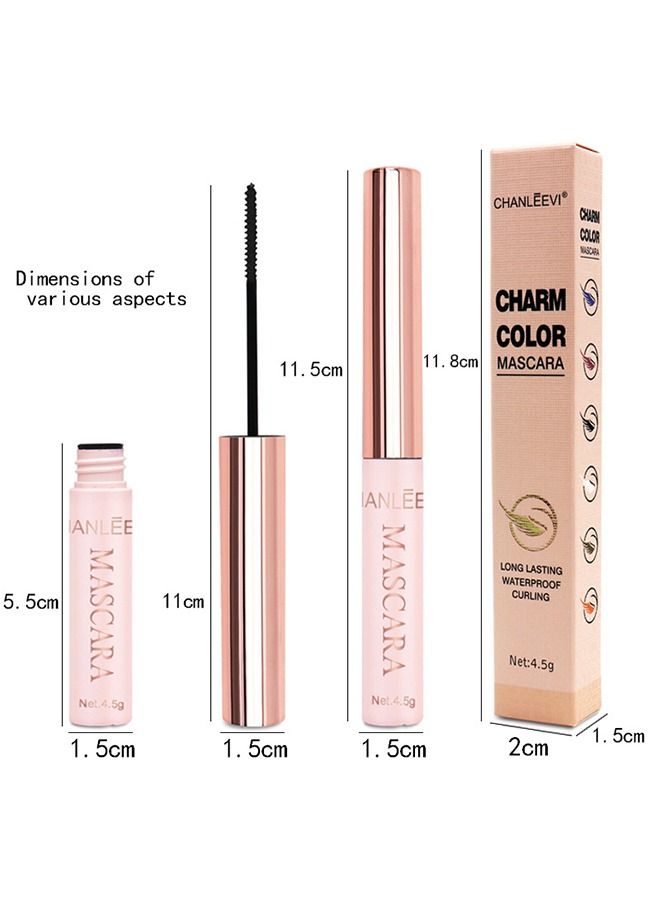 Mascara Colorful Fiber Mascara Charming Longlasting Mascara, Thick & Long Eyelash Waterproof and Smudge-proof Eyes Makeup (Sky blue)