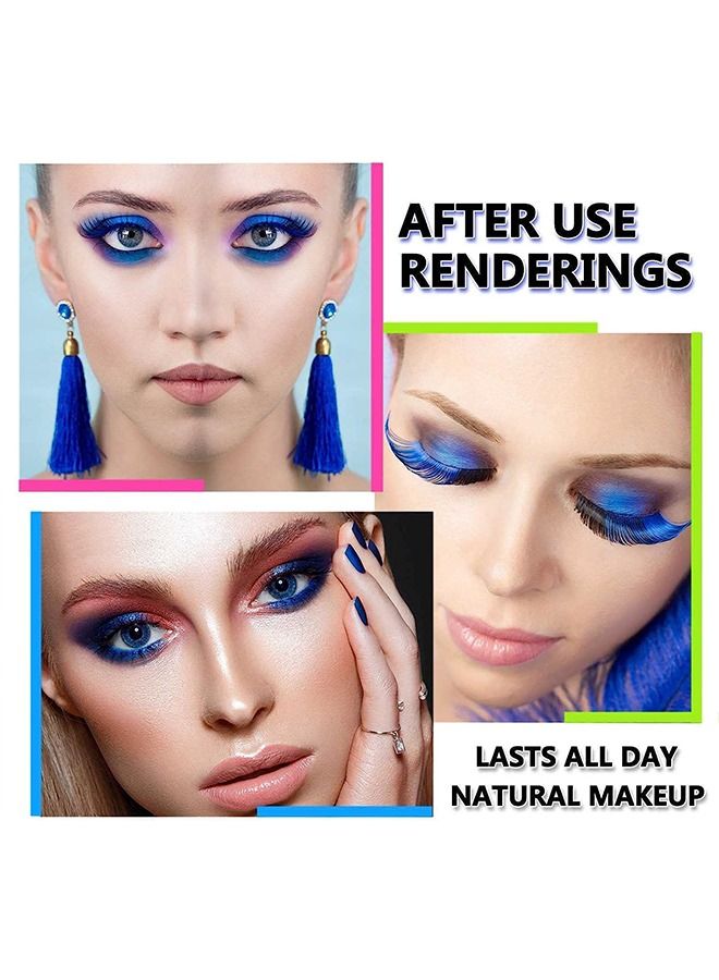 Mascara Colorful Fiber Mascara Charming Longlasting Mascara, Thick & Long Eyelash Waterproof and Smudge-proof Eyes Makeup (Sky blue)