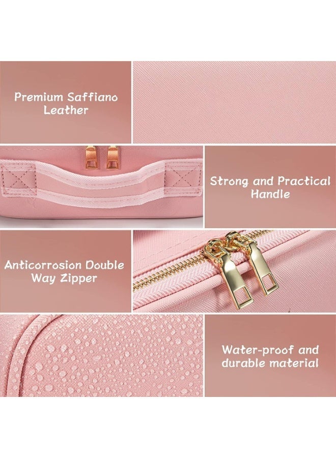 GERO Store Portable Makeup Organizer Bag Cosmetic Storage Case with Adjustable Compartments, Travel Makeup Bag for Women, Waterproof Makeup Storage Pouch for Toiletries & Cosmetics - Image 2
