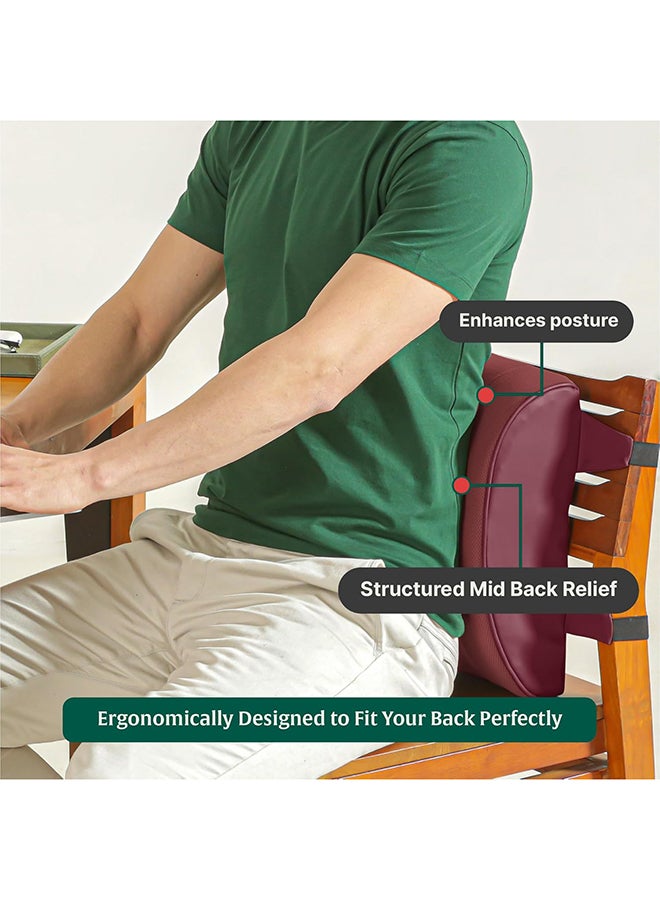The White Willow Back Support for Office Chair Cushion-Memory Foam Car Seat Back Rest Cushion for Driving-Lumbar Back Support Cushion for Back Pain-BackRest Cushion-Chair Back Pillow-Berry-King  - Image 4