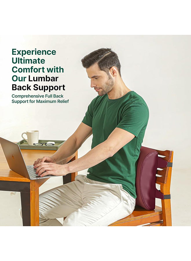 The White Willow Back Support for Office Chair Cushion-Memory Foam Car Seat Back Rest Cushion for Driving-Lumbar Back Support Cushion for Back Pain-BackRest Cushion-Chair Back Pillow-Berry-King  - Image 3