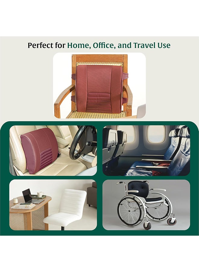 The White Willow Back Support for Office Chair Cushion-Memory Foam Car Seat Back Rest Cushion for Driving-Lumbar Back Support Cushion for Back Pain-BackRest Cushion-Chair Back Pillow-Berry-King  - Image 5