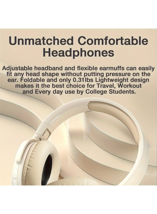 Wireless On-Ear Headphones Foldable Design Stereo Surround Sound Headsets Long Life Wireless Bluetooth  Lightweight and Comfortable Sports Noise Reduction Earphone Blue - Image 3