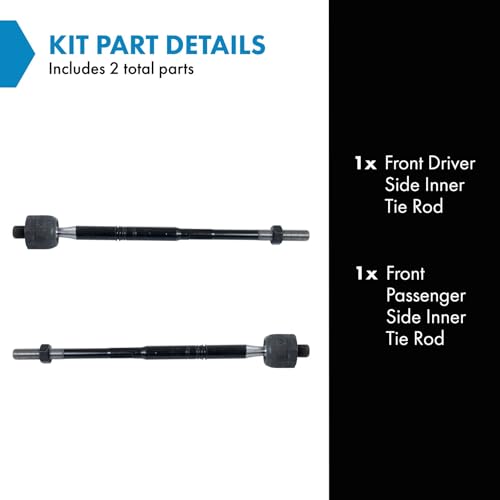 TRQ Front Inner Tie Rod Set Compatible with 2010-2016 Cadillac SRX - Image 2