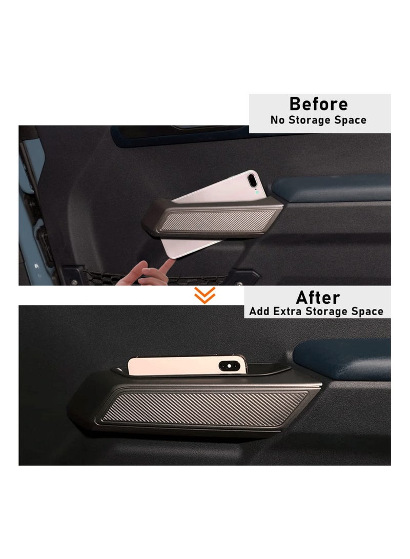 SYOSI 2PCS Door Side Storage Box Handle Container Compatible with Ford Bronco 2021 2022 Car Interior Accessories Front Door Side Armrest Phone Pocket Organizer - Image 2
