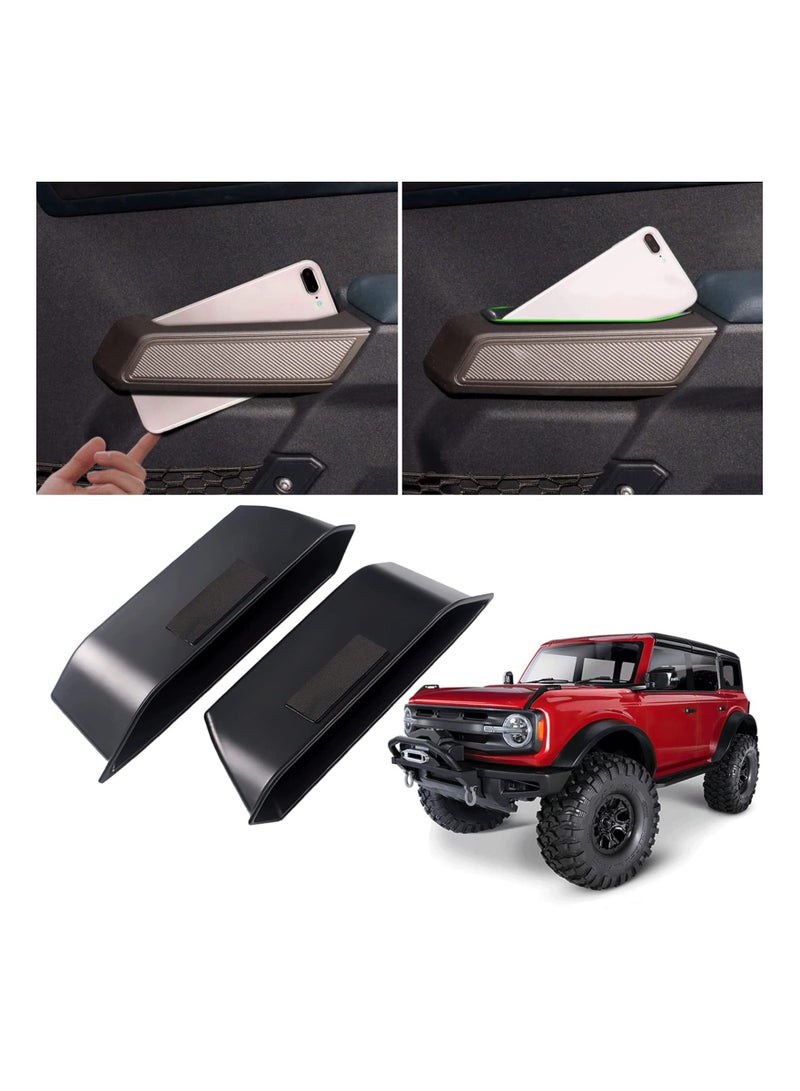 SYOSI 2PCS Door Side Storage Box Handle Container Compatible with Ford Bronco 2021 2022 Car Interior Accessories Front Door Side Armrest Phone Pocket Organizer - Image 1
