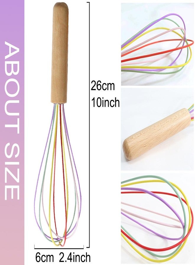 BRIIEC 1-Piece Khaki Silicone Whisk with Wooden Handle BRIIEC 10-inch Non Stick Balloon Whisk Egg Beater for Pancake Batter, Eggs and Egg Whites, Cake Mix, Blending, Gravy and Sauces - Image 4