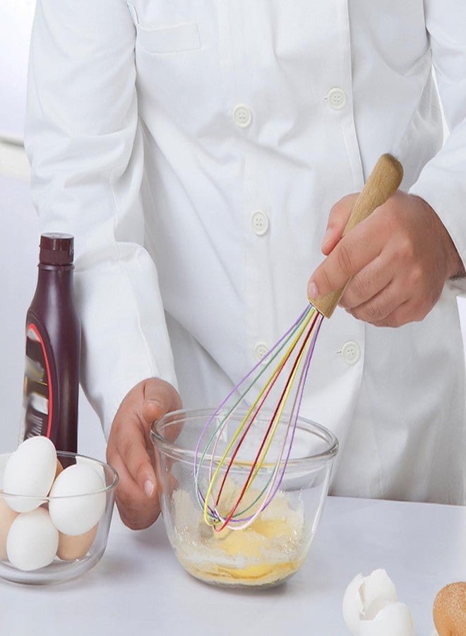 BRIIEC 1-Piece Khaki Silicone Whisk with Wooden Handle BRIIEC 10-inch Non Stick Balloon Whisk Egg Beater for Pancake Batter, Eggs and Egg Whites, Cake Mix, Blending, Gravy and Sauces - Image 5