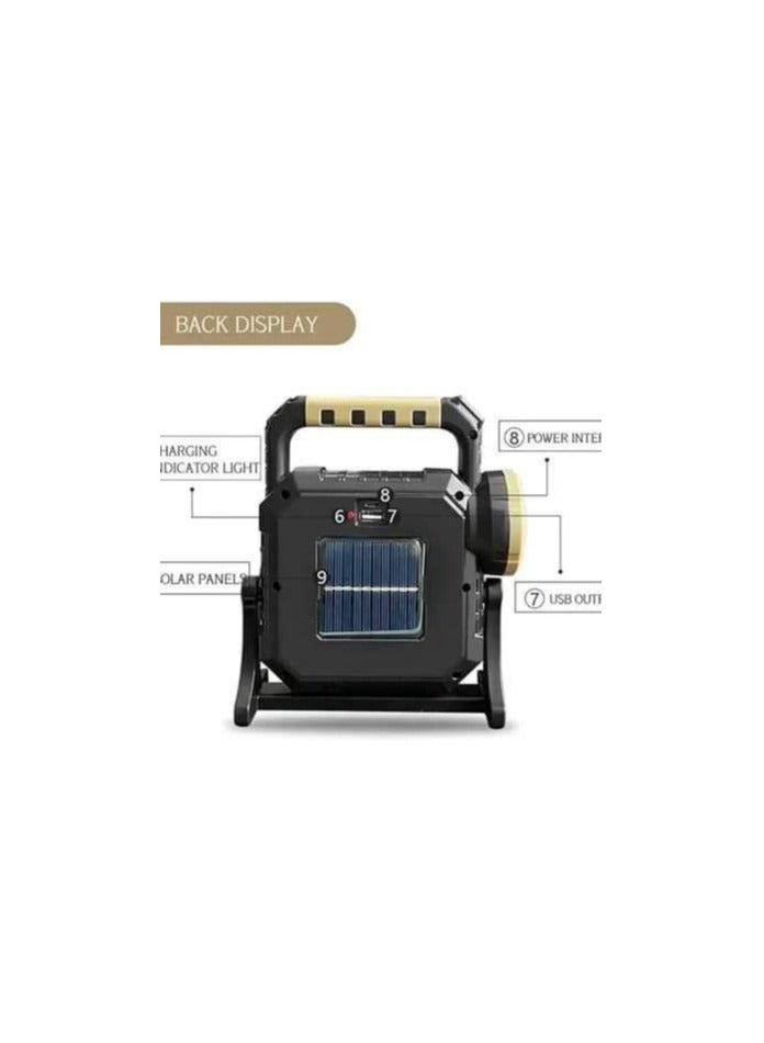 Portable Solar Searchlight, Mobile Phone Charging Emergency Strong Light Lamp For Outdoor Camping  - Image 2
