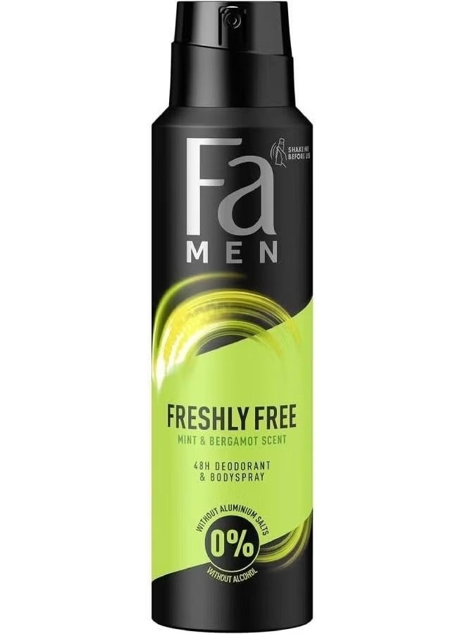 Fa Mint And Bergamot Scent Freshly Free Deodorant Body Spray 150ml