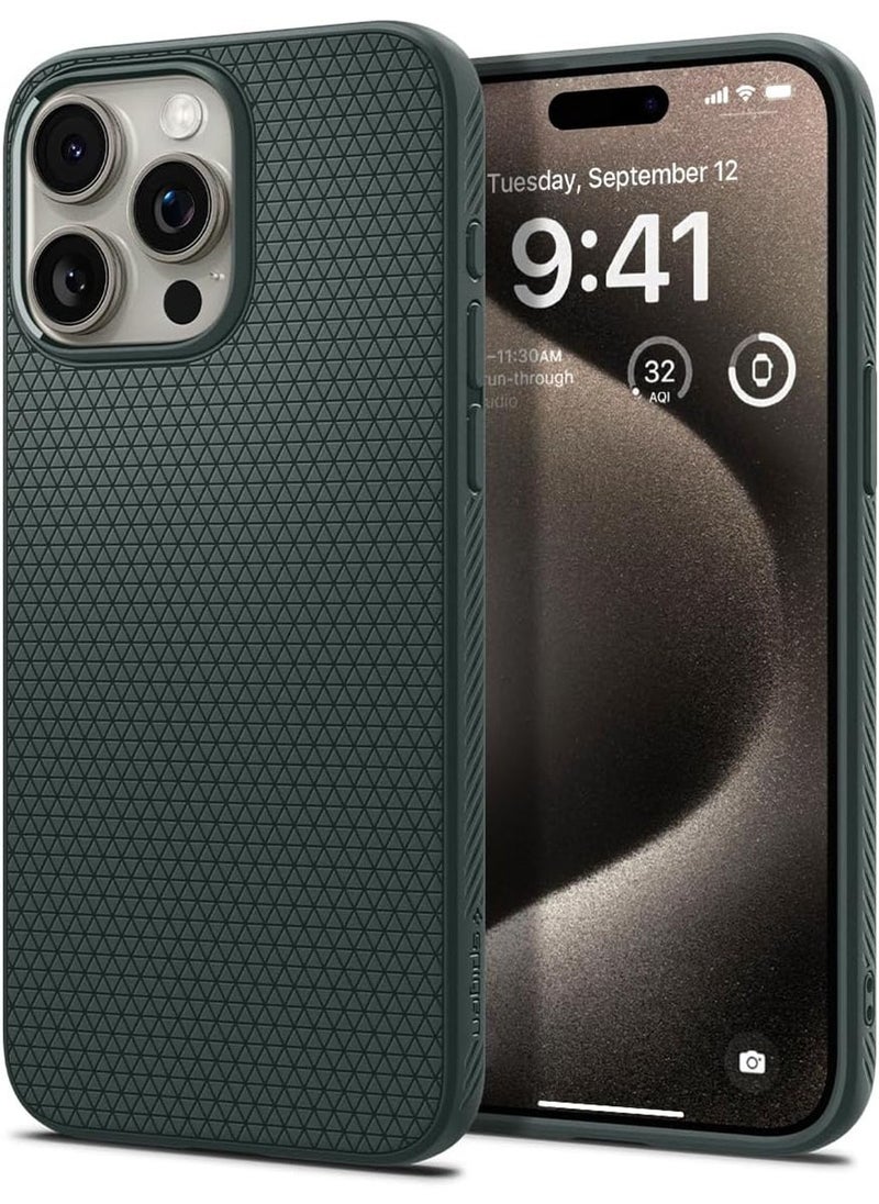 Spigen - Liquid Air for iPhone 15 Pro Case Cover - Abyss Green - Image 1