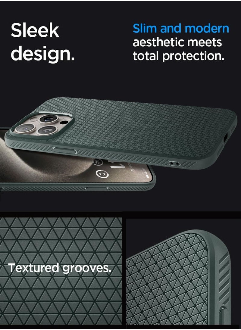 Spigen - Liquid Air for iPhone 15 Pro Case Cover - Abyss Green - Image 1