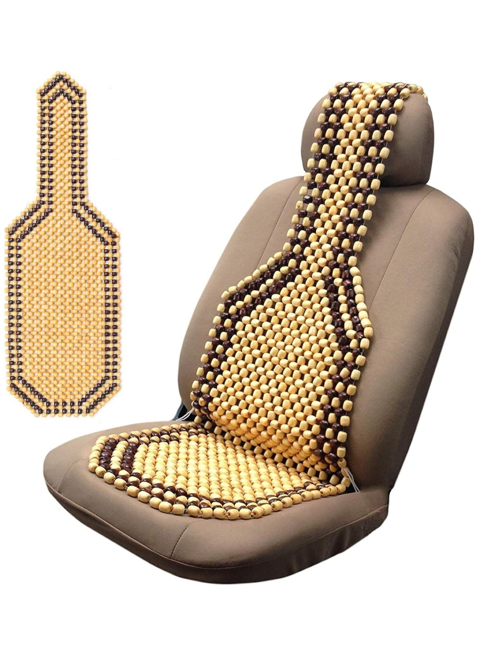 HERIOS Wooden Beaded Seat For Car/Van/Tax, Massage Comfortable Wooden Seat Cushion | car seat beads | beaded car seat covers | beaded seat cover for car | beaded seat cover 