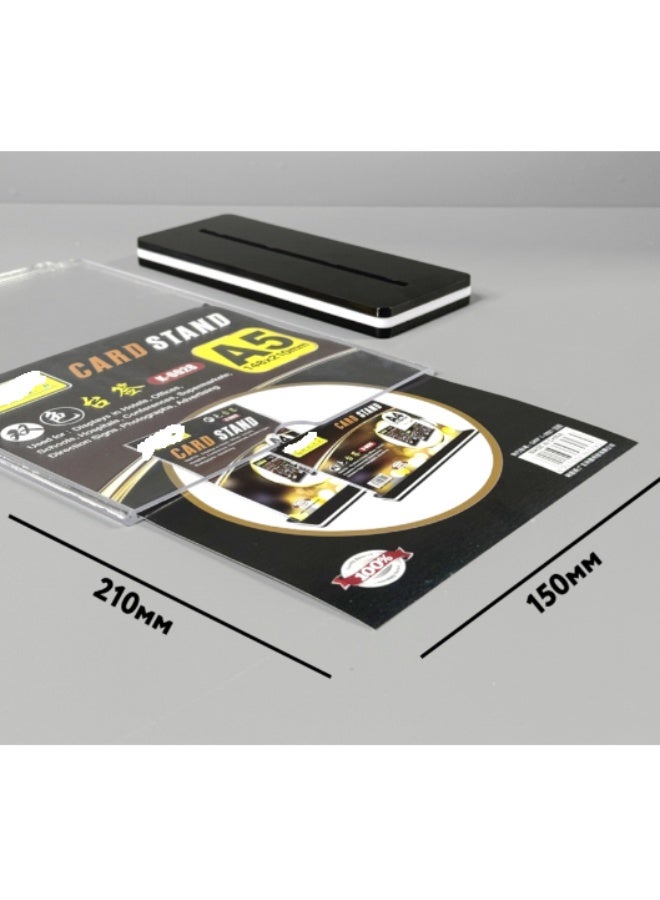 حامل لافتات اكريليك A5 من الفخامة (14.8 × 21 سم / 5.8 × 8.3 انش) - حامل عرض بلاستيكي شفاف مزدوج الجوانب - حامل مكتب مائل للقوائم والنشرات والعروض الترويجية والاستخدام المكتبي والتجزئة - Image 2