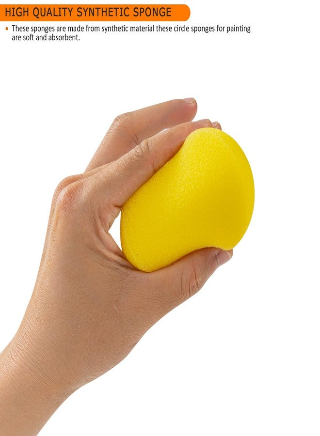 ALISWAT 30 Pack Small Painting Sponges, 2.9 Inch Pottery Sponges for Clay, Paint Sponges for Acrylic Painting, Crafts, Ceramics, Household Use and More - Yellow Round Sponges - Image 4