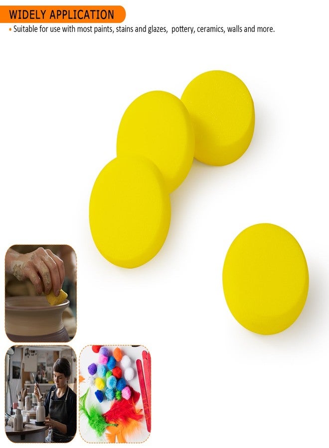 ALISWAT 30 Pack Small Painting Sponges, 2.9 Inch Pottery Sponges for Clay, Paint Sponges for Acrylic Painting, Crafts, Ceramics, Household Use and More - Yellow Round Sponges - Image 3