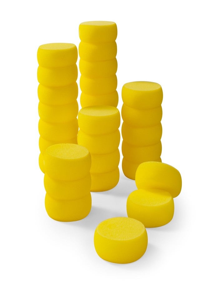 ALISWAT 30 Pack Small Painting Sponges, 2.9 Inch Pottery Sponges for Clay, Paint Sponges for Acrylic Painting, Crafts, Ceramics, Household Use and More - Yellow Round Sponges - Image 1