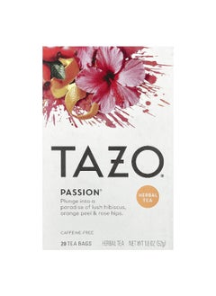 TAZO TAZO, Herbal Tea, Passion, Caffeine-Free, 20 Tea Bags, 1.8 oz (52 g)  - Image 1