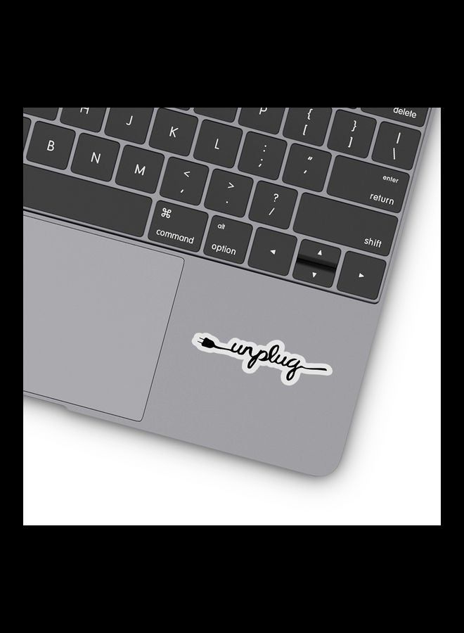 RKN Unplug Vinyl Stickers For Laptop 3inch - Image 1