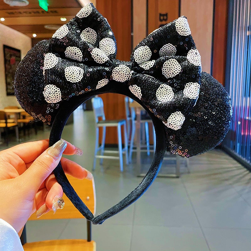 Generic 2023 Autumn Cartoon Bowknot Headband Black Mickey 