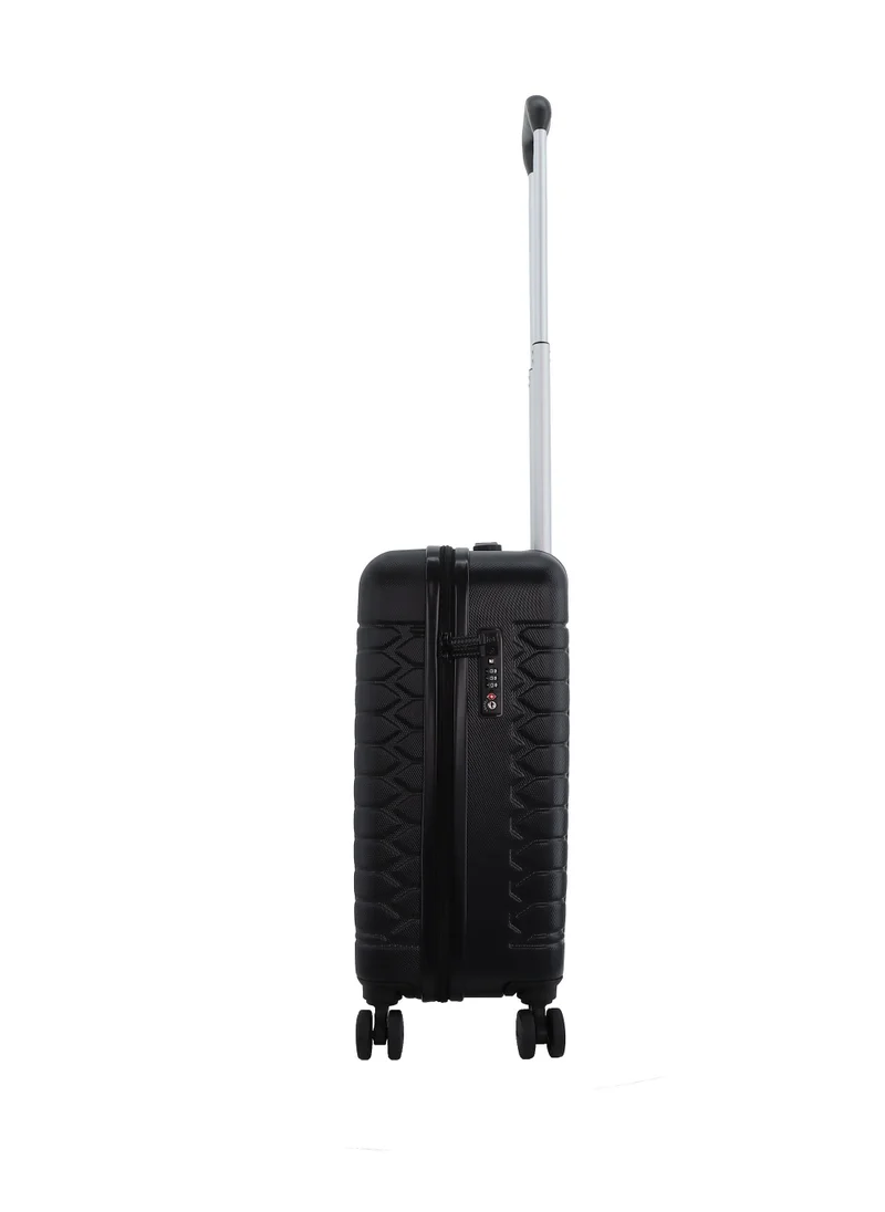 Discovery Discovery Reptile ABS Hardshell Small Cabin Carry-On Luggage Black, Durable Lightweight Suitcase, 4 Double Wheel With TSA Lock Trolley Bag (20 Inch).