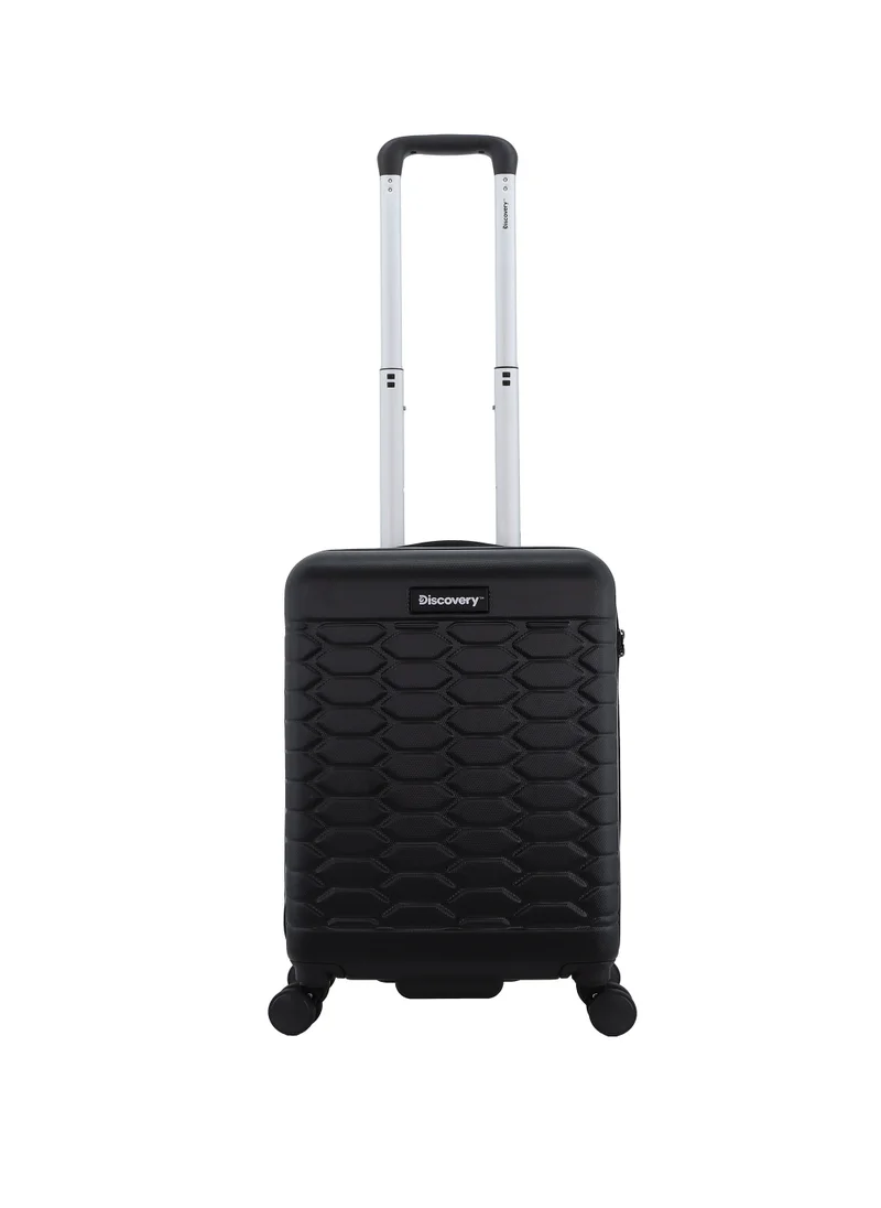 Discovery Discovery Reptile ABS Hardshell Small Cabin Carry-On Luggage Black, Durable Lightweight Suitcase, 4 Double Wheel With TSA Lock Trolley Bag (20 Inch).