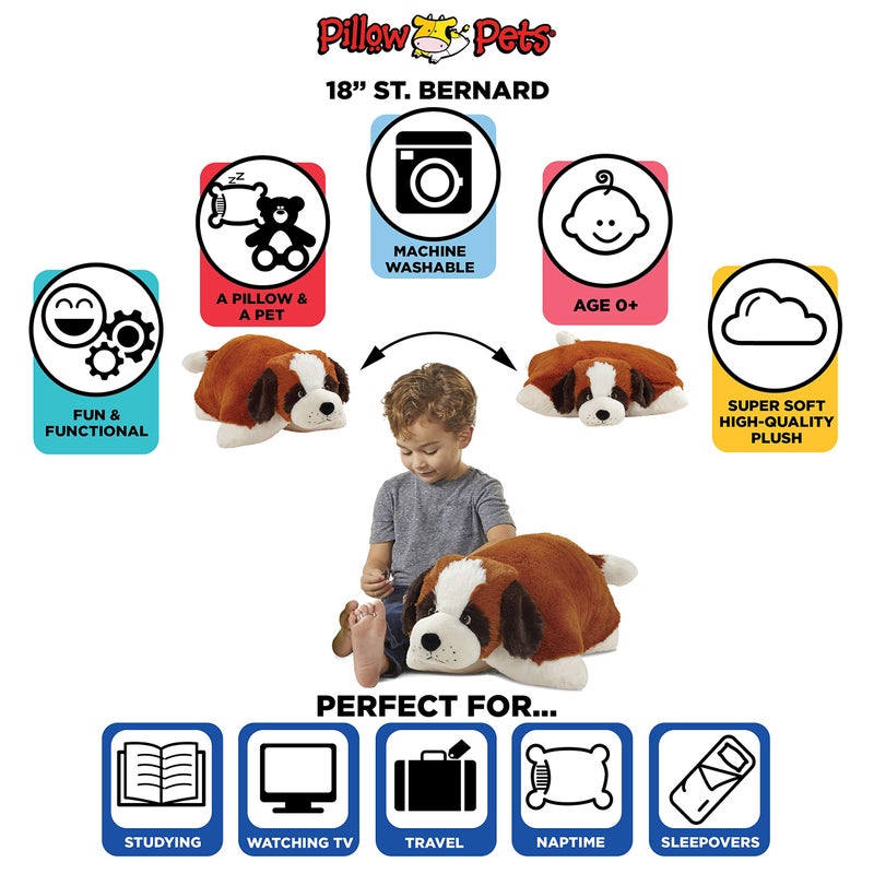 Pillow Pets Originals St Bernard 18 Stuffed Animal Plush Toy - Image 3