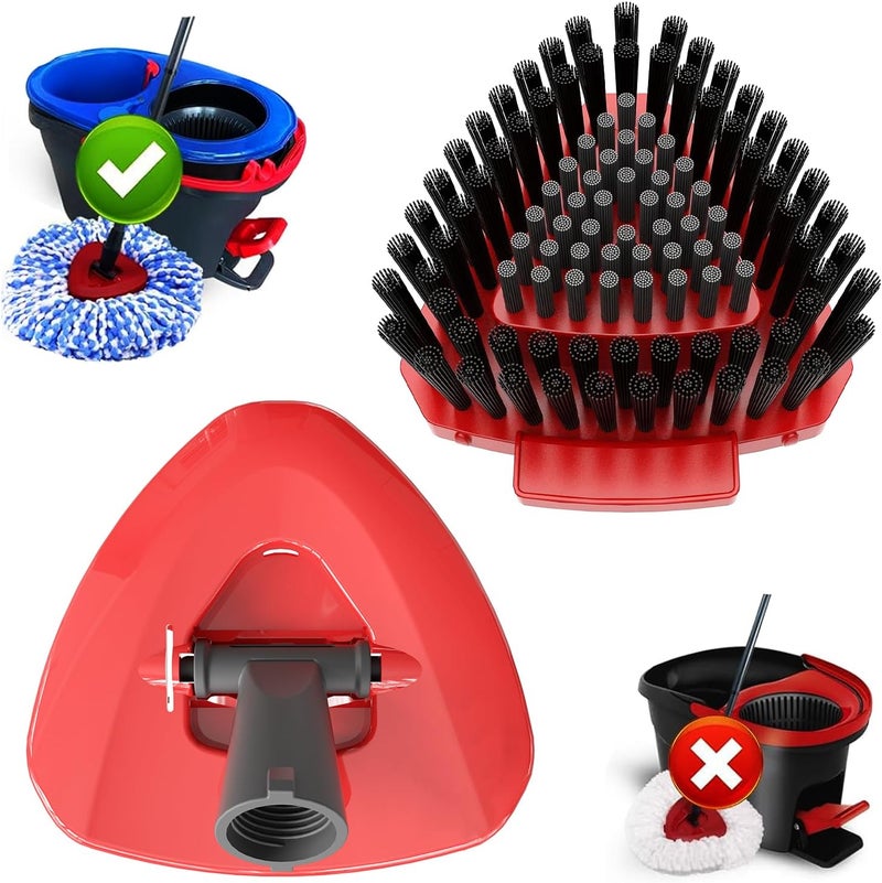 Fatmass Upgrade Spin Mop Replace Base Scrub Brush Only Compatible with Vileda Rinseclean System, More Layers of Bristles Great for Kitchen, Deck, Bathroom and Shower Floor Scrubber Head Replacement (Small) - Image 1