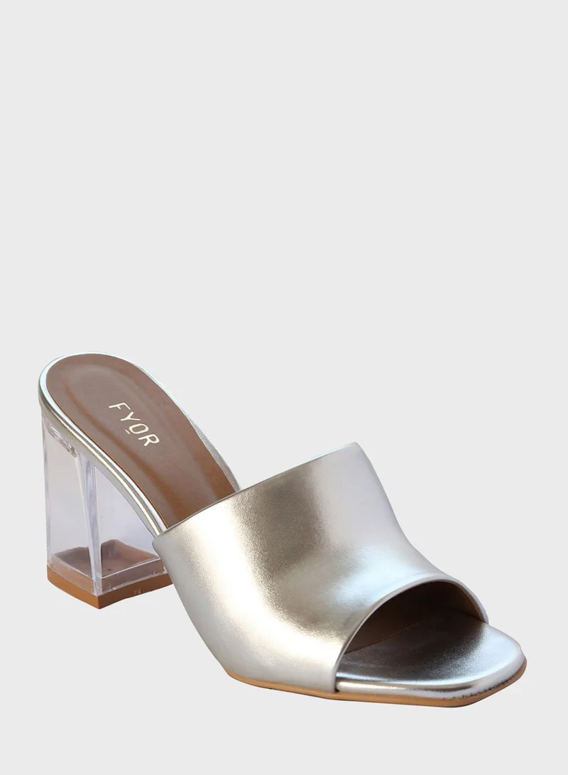 FYOR Block Mid Heel Sandals