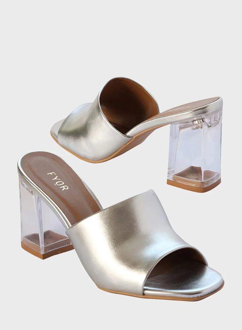 FYOR Block Mid Heel Sandals