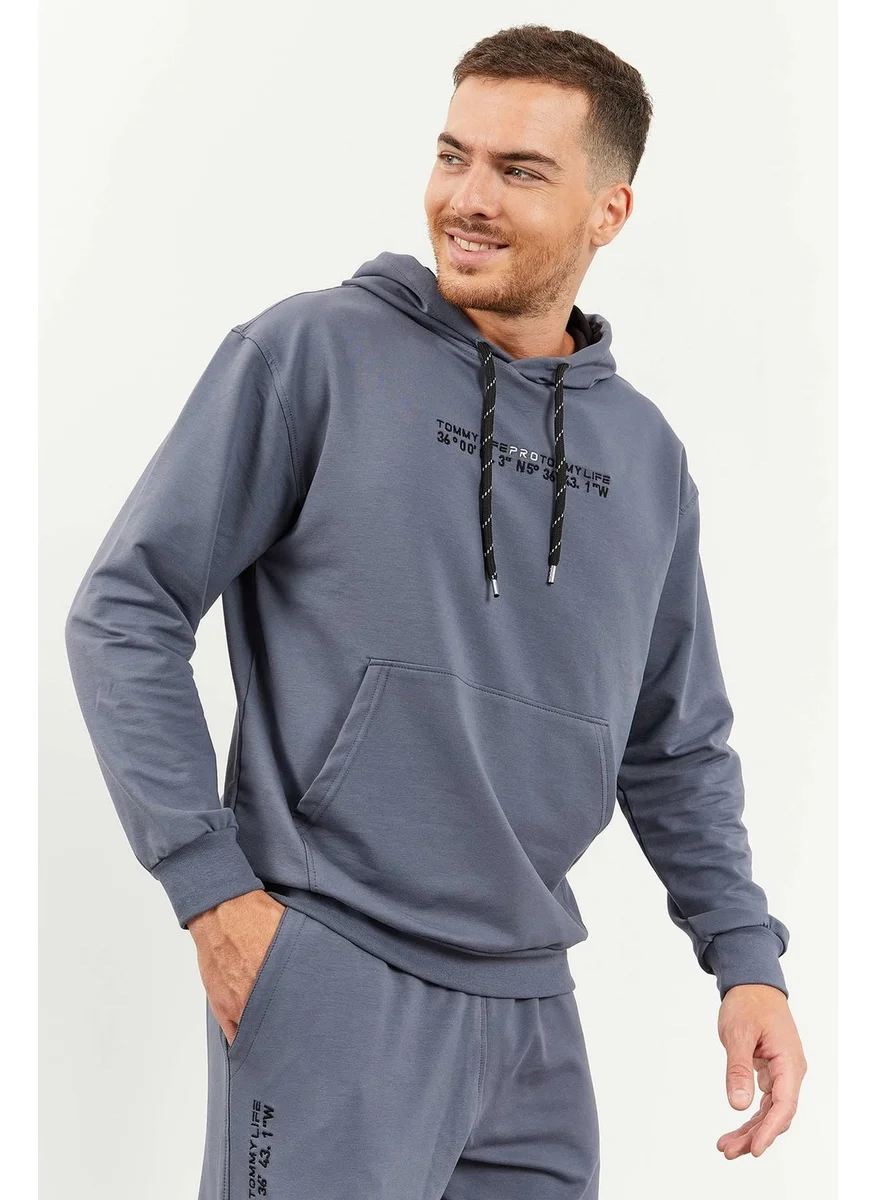 تومي لايف Petrol Men's Hooded Kangaroo Pocket Oversize Elastic Leg Tracksuit - 85117