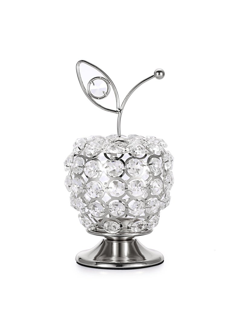JUXYES JUXYES Sparkly Crystal Beads Apple Ornament Handmade Decorative Apple Nordic Artificial Fruit Figurine Statue Table Centerpiece Decor for Home Wedding Party Festival 