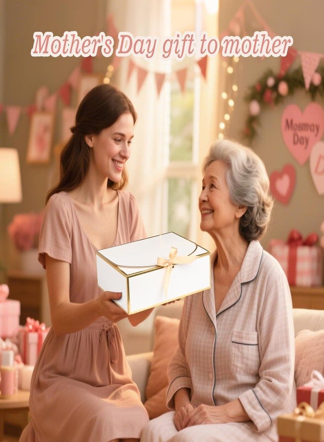 مجموعة من 10 علب هدايا من WLUSEAXI مع أغطية، مقاس 10.6 × 7.8 × 3.1 بوصة، علبة هدايا بيضاء، مثالية لتقديم الهدايا في حفلات الزفاف، وحفلات استقبال المولود، وأعياد الميلاد. - Image 4