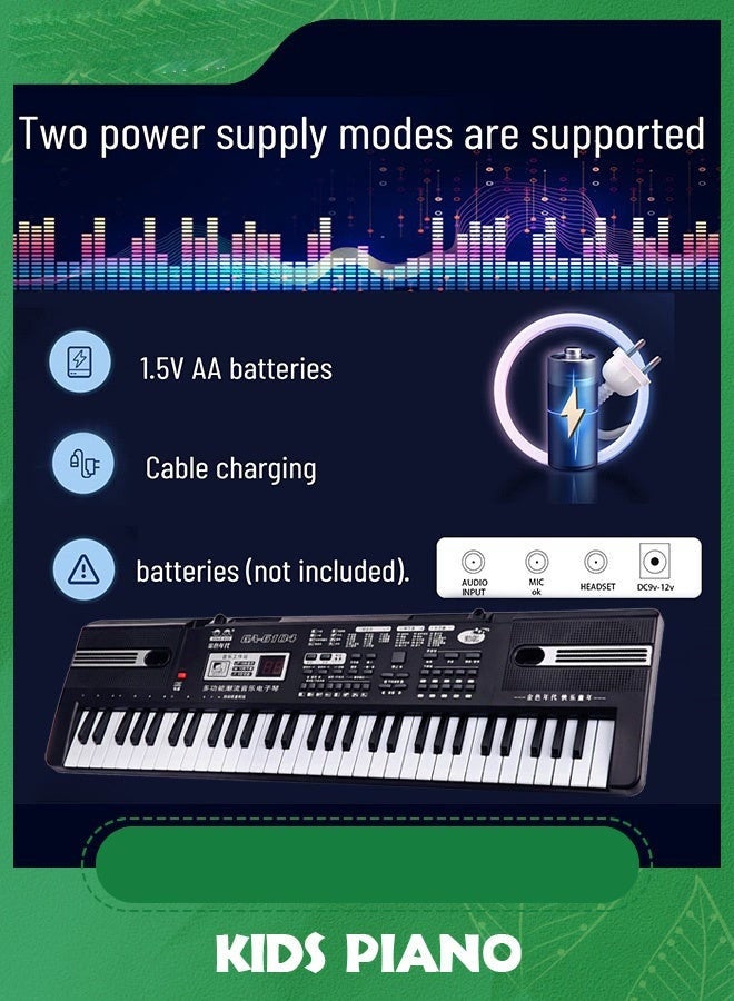 Arabest 61 keys piano keyboard,Electronic Digital Piano with Built-In Speaker Microphone, Sheet Stand and Power Supply, Portable piano Keyboard Gift for Beginners - Image 3